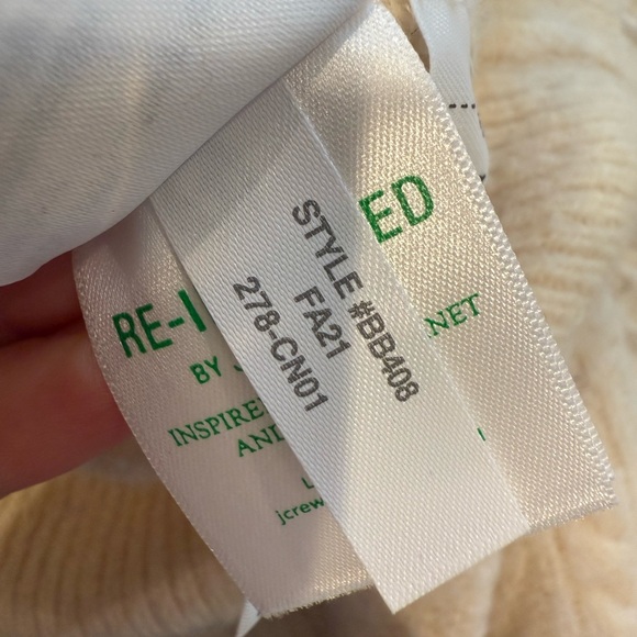 J. Crew Stretch Wool Cable Knit Crewneck Sweater in Ivory - Picture 9 of 11